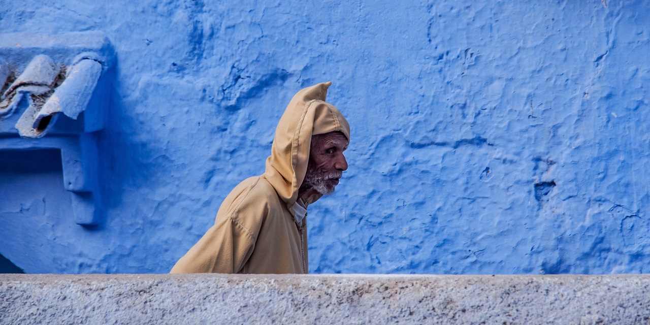Street life in the Blue city of Chefchaouen or Chaouen, a city in northwest Morocco. ait ben haddou in morocco